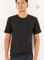 Black Solid Color Luxury Addition Cotton Tee 2