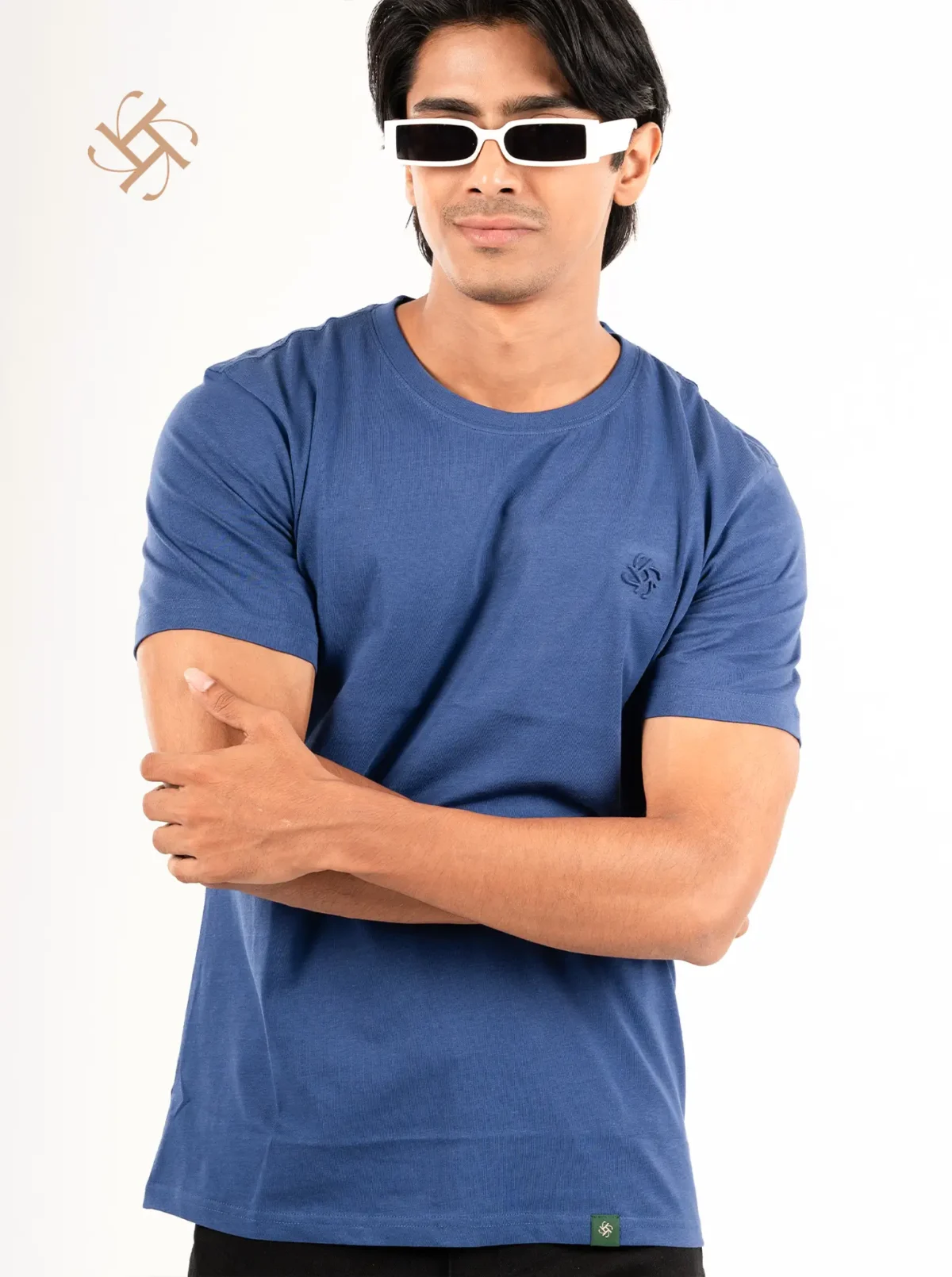 Dark Blue Color Luxury Addition Cotton Tee 3