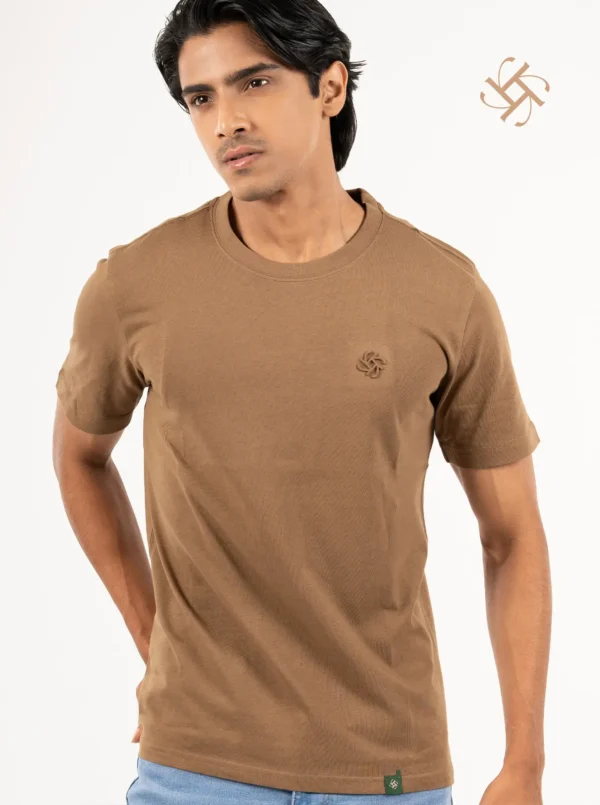 Military Brown Color Luxury Addition Cotton Tee